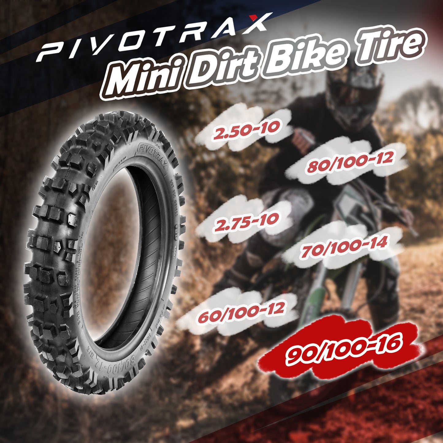 Pivotrax EXP 90/100-16 Rear Tire